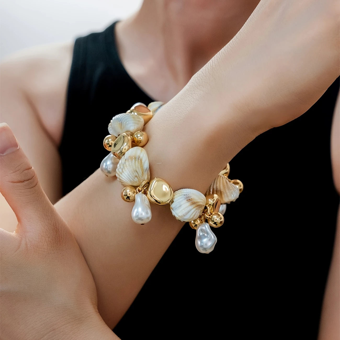 Bohemian Style Ocean Tide Starfish & Shell Beaded Bracelet