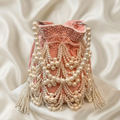Luxurious Pink Pearl Potli with Heavy Beading - Traditional Indian Bag Blush Pink