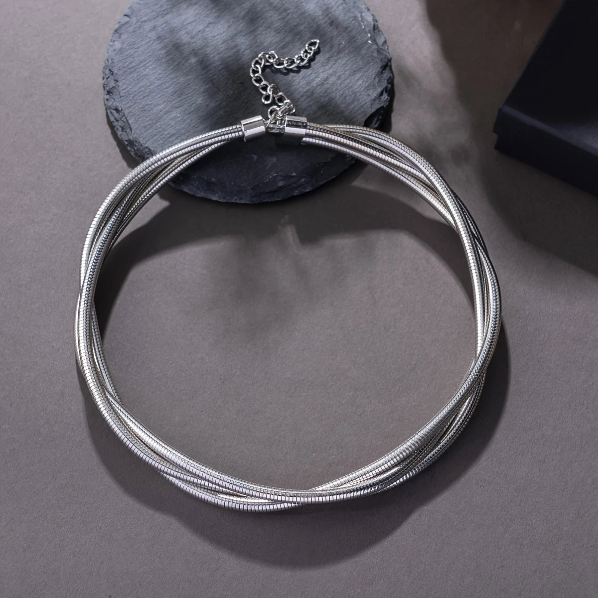 A Unique Geometric Necklace With Twisted Design