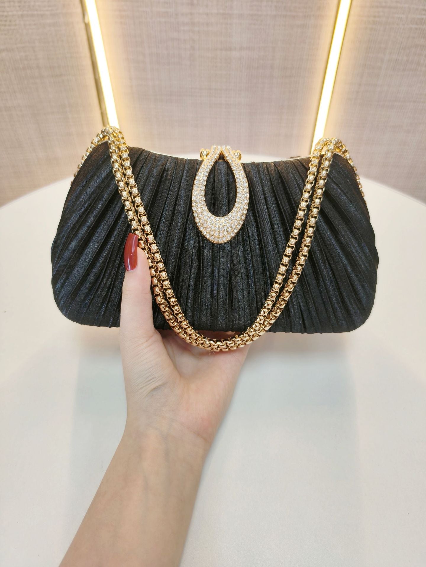 Evening Luxury Solid Color Chain Party Handbag for Women